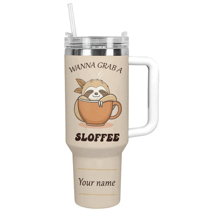 Shineful Tumbler Personalized Sloth Hugger