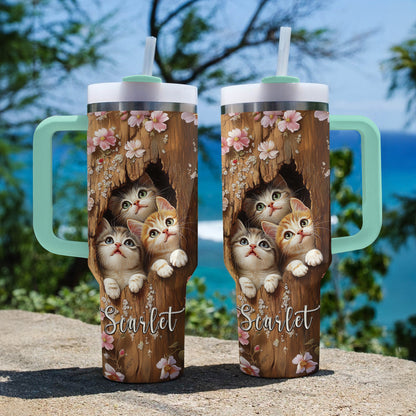 Shineful Tumbler Personalized Lovely Little Cats