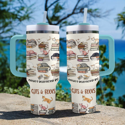 Shineful Tumbler Lovely Cats and Books