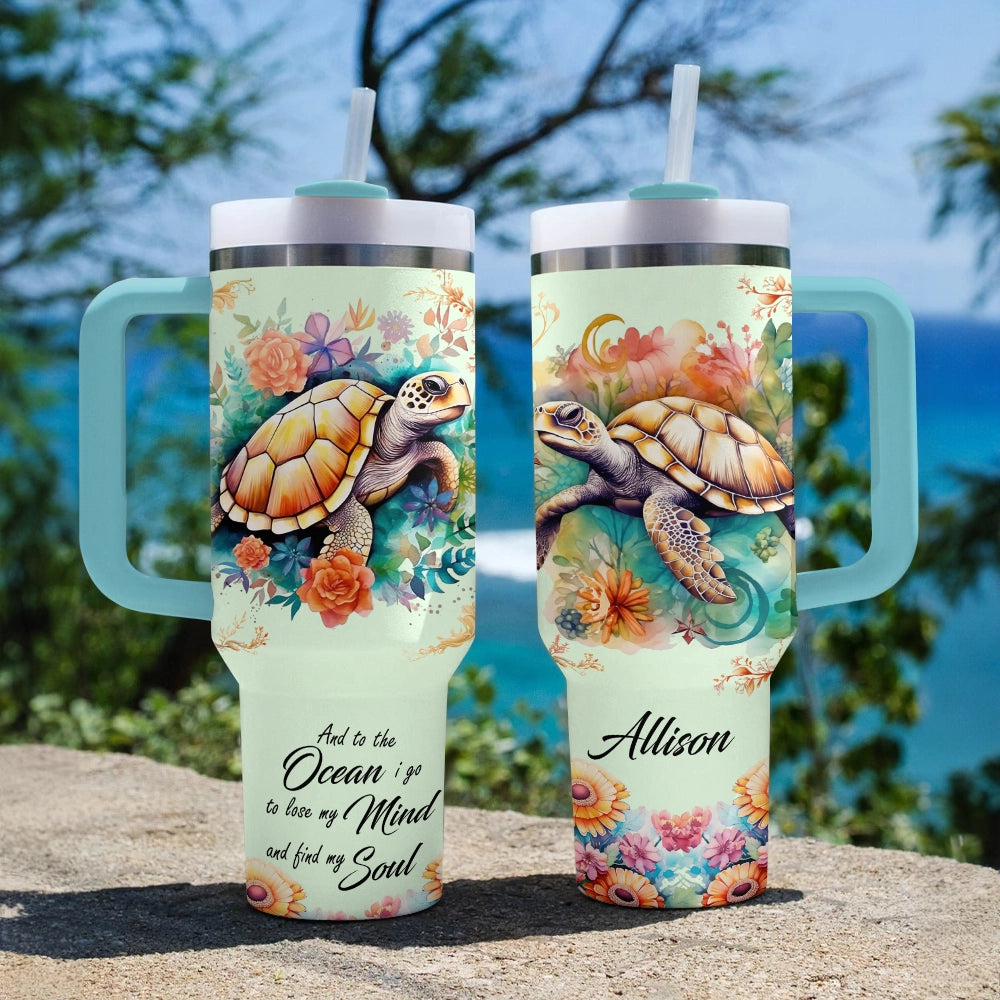 Shineful Tumbler Orange Coral Turtle