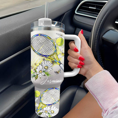Shineful Personalized Tumbler Elegent Tennis