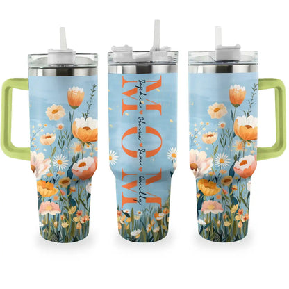 Shineful Tumbler Personalized Mom Sky Floral