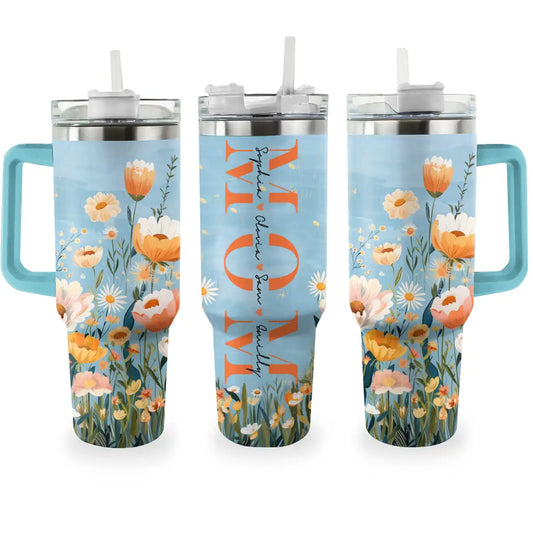 Shineful Tumbler Personalized Mom Sky Floral