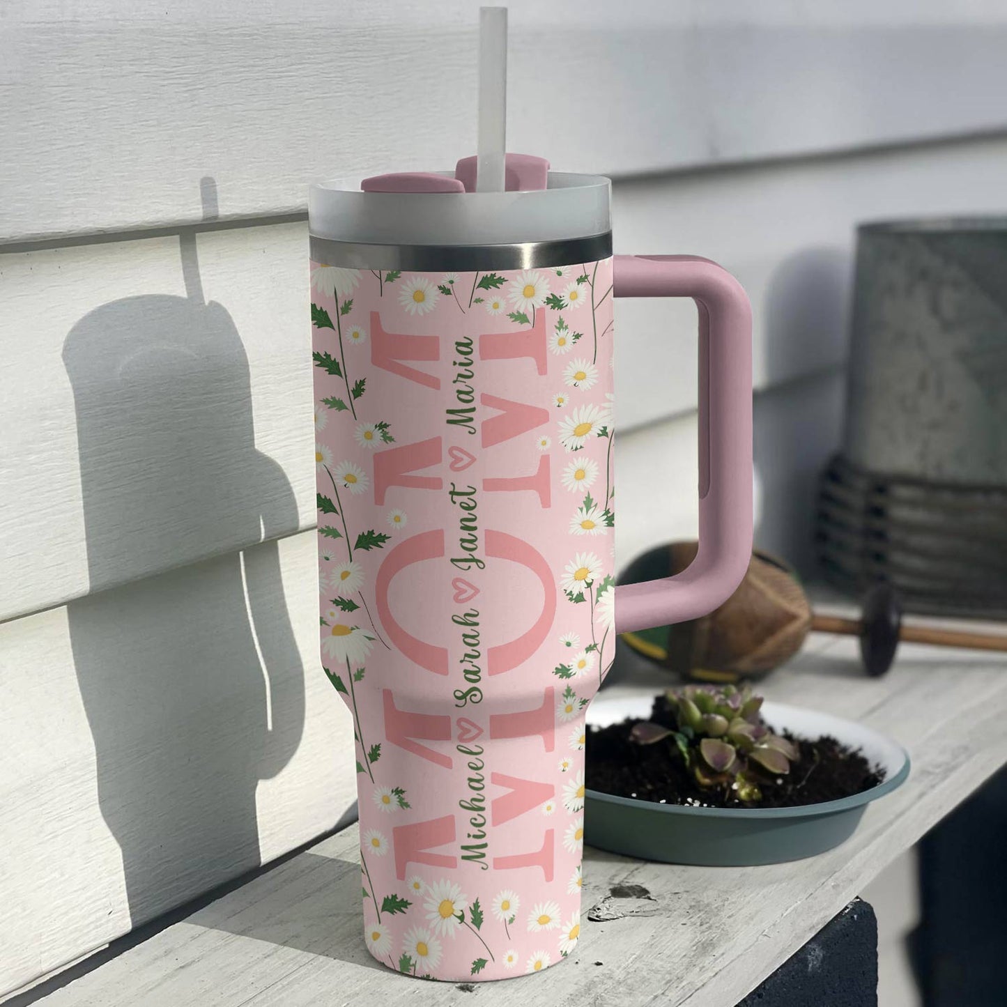 Shineful Tumbler Personalized Daisy Delight For Mom