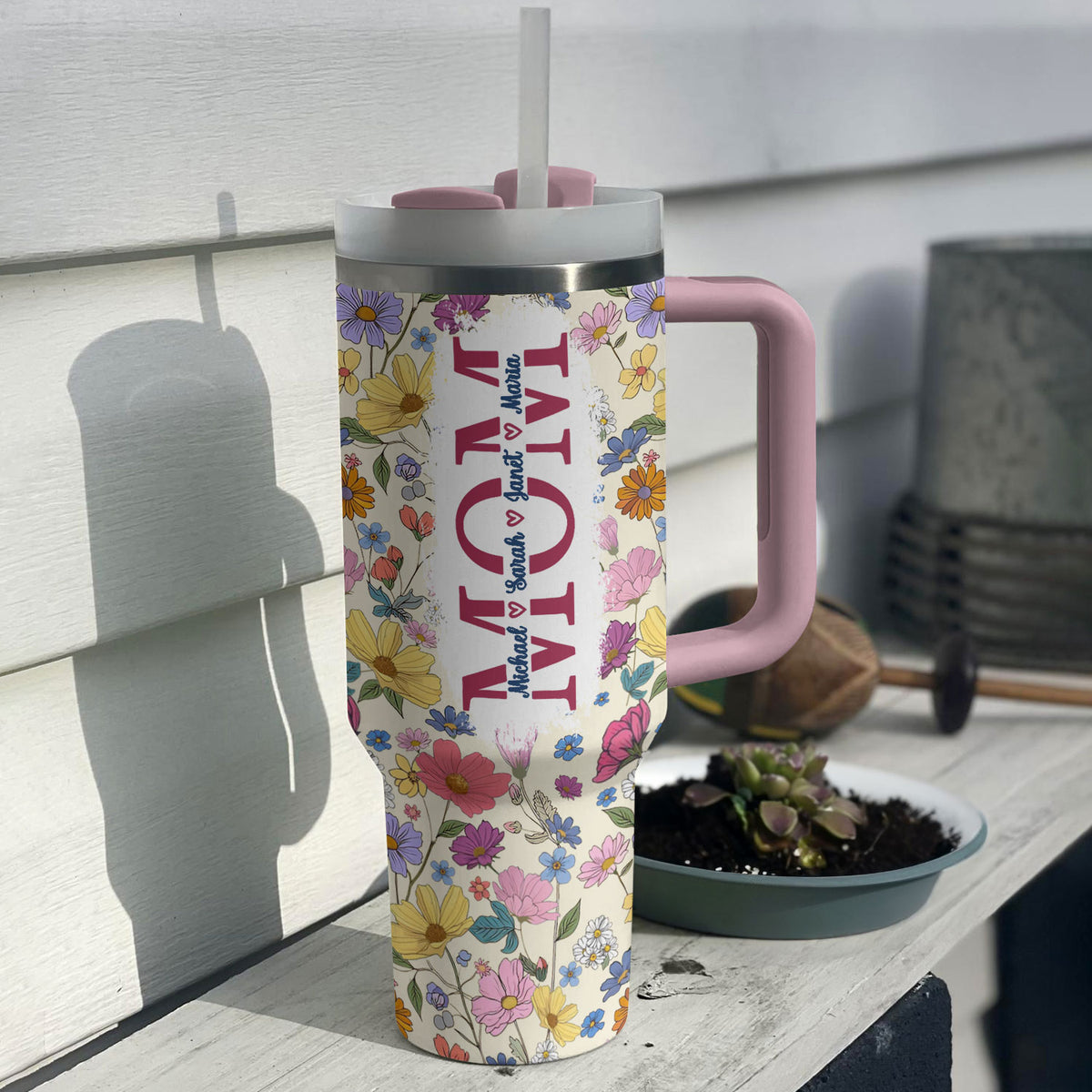 Shineful Tumbler Personalized Floral Mom