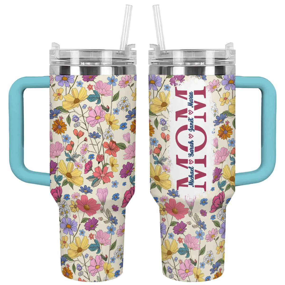 Shineful Tumbler Personalized Floral Mom