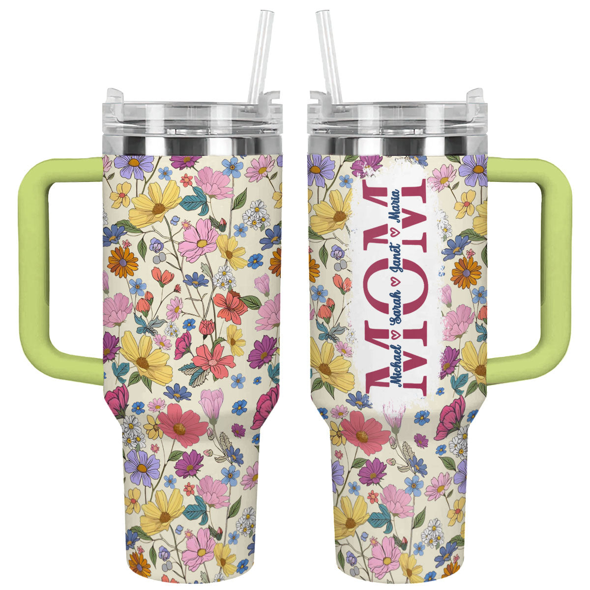 Shineful Tumbler Personalized Floral Mom