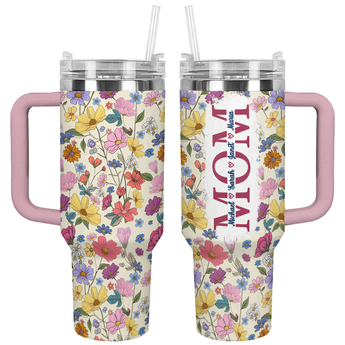 Shineful Tumbler Personalized Floral Mom
