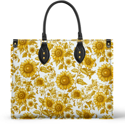 Shineful Leather Bag Golden Sunflower Bloom