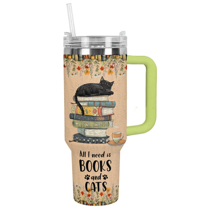 Shineful Tumbler Books and Cat