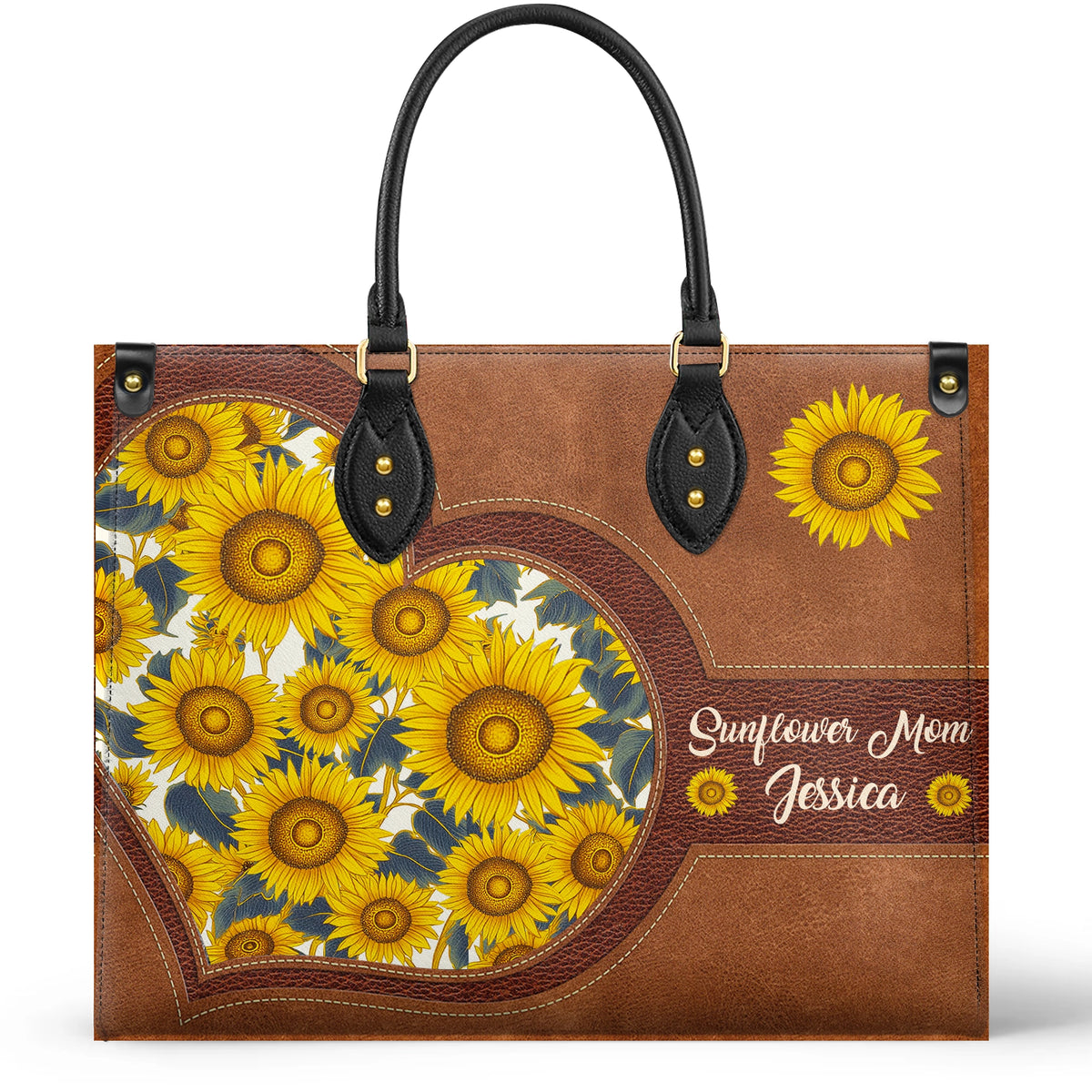 Shineful Leather Bag Sunflower Bold Bloom