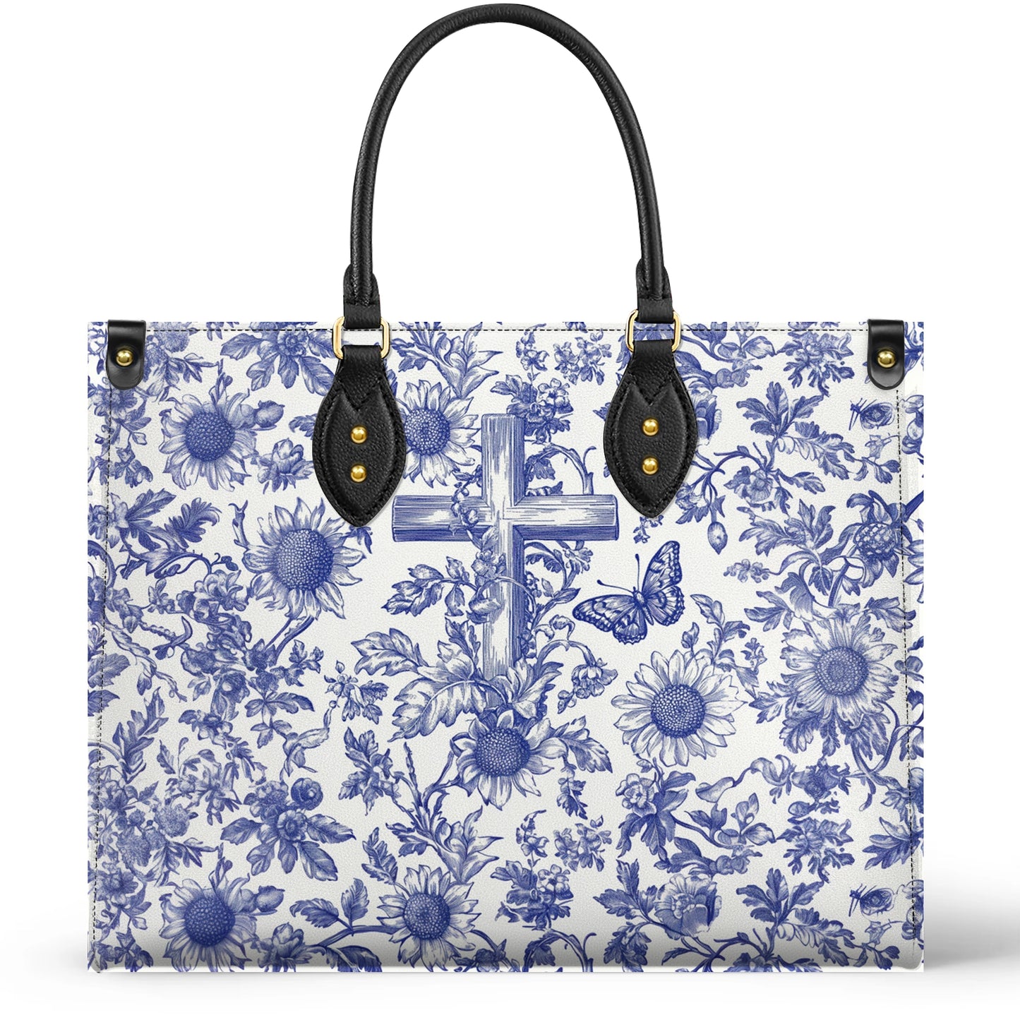 Shineful Leather Bag Sunflower & Cross Blessing