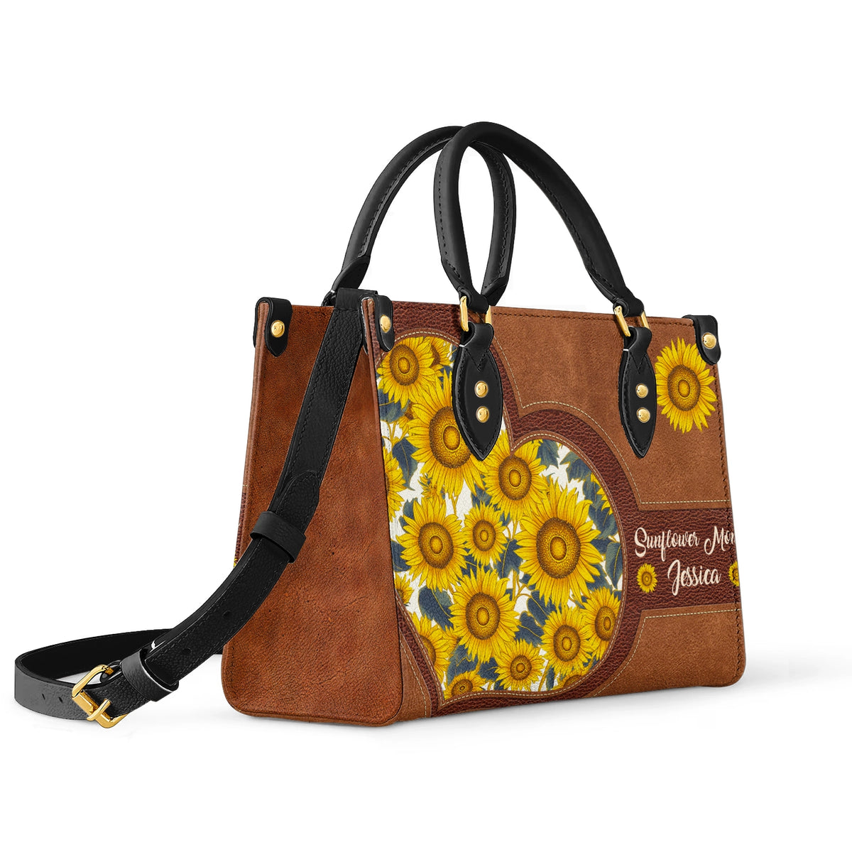 Shineful Leather Bag Sunflower Bold Bloom