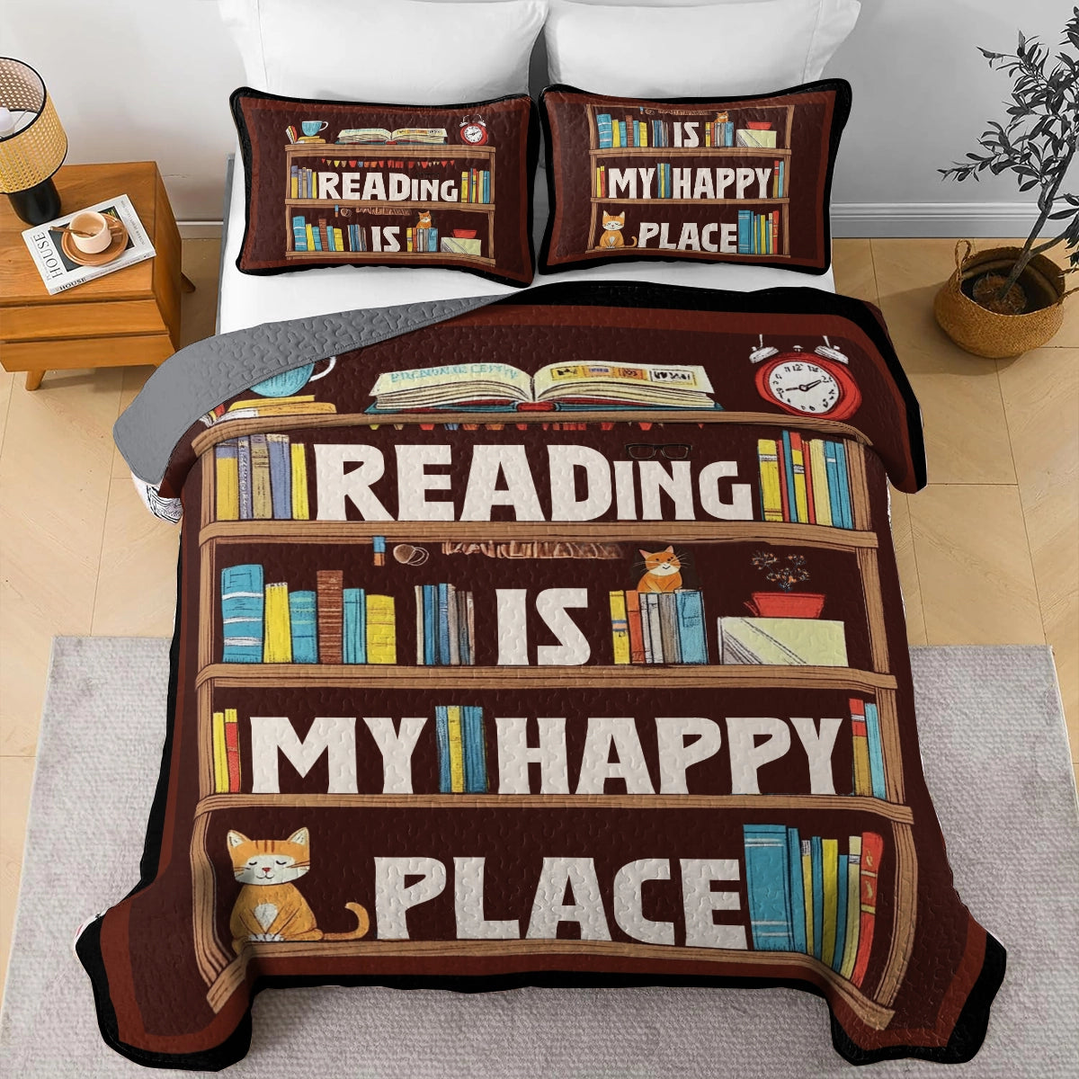 Shineful All Season Quilt 3-Piece Set - Bookworm's Reading Dream
