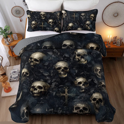 Shineful All Season Quilt 3-Piece Set - Shadowed Skull Haven