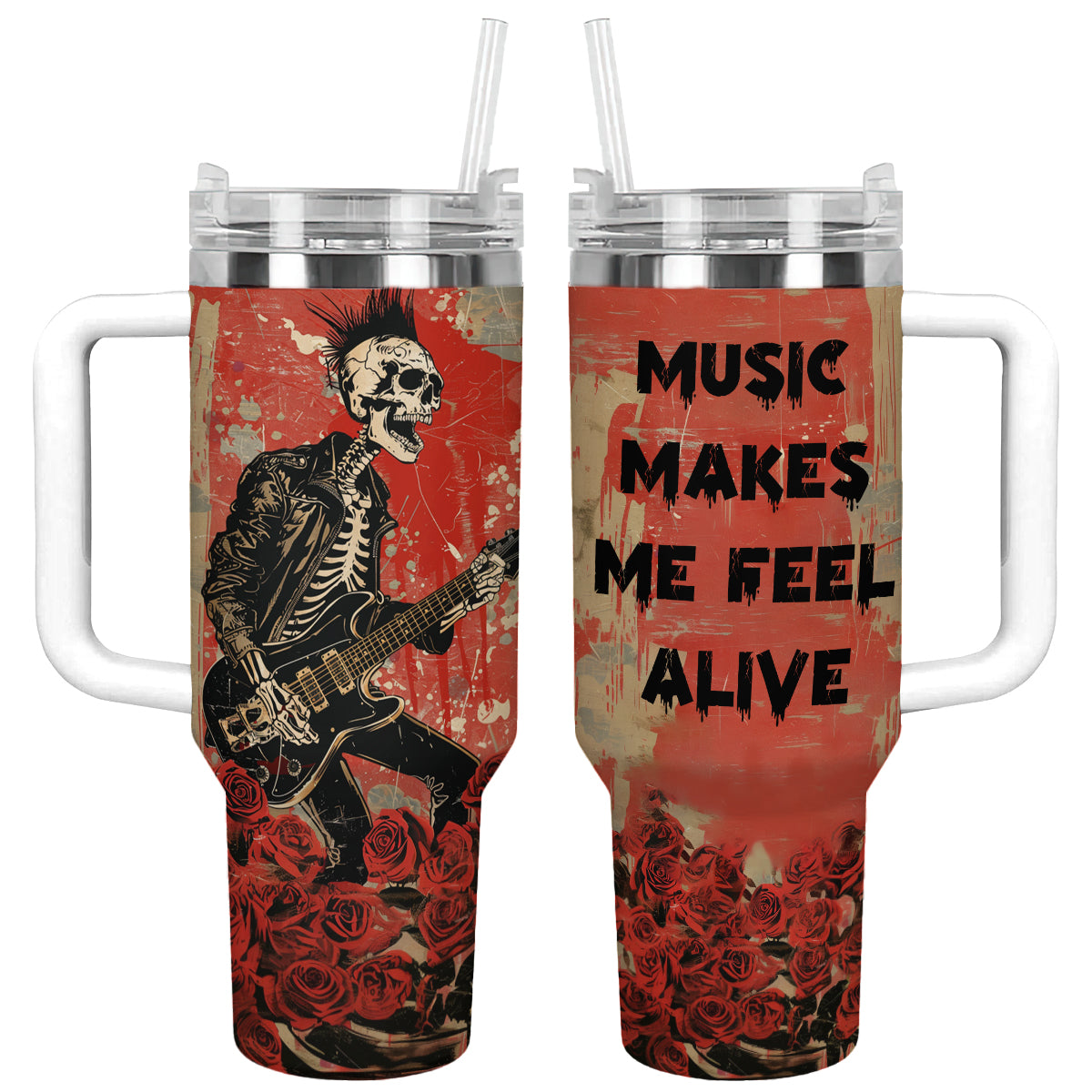 Shineful Tumbler Skull Rock 'n' Roll Skeleton