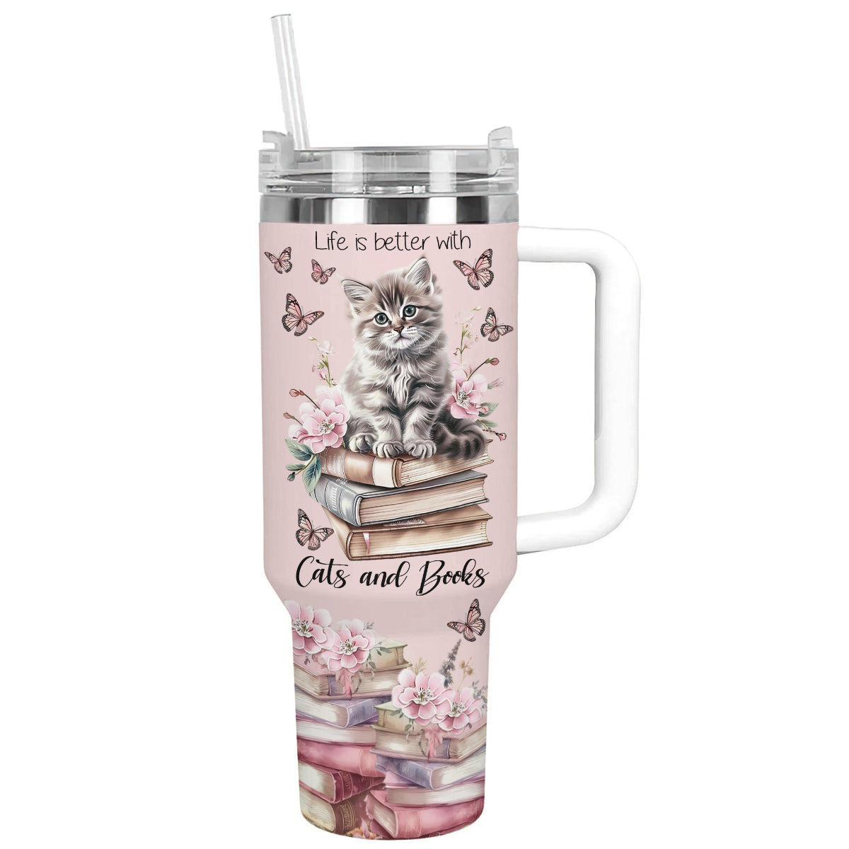 Shineful Tumbler Kitty's Literary Escape