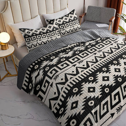 Shineful All Season Quilt 3-Piece Set Native American Traditional Quilting Blocks