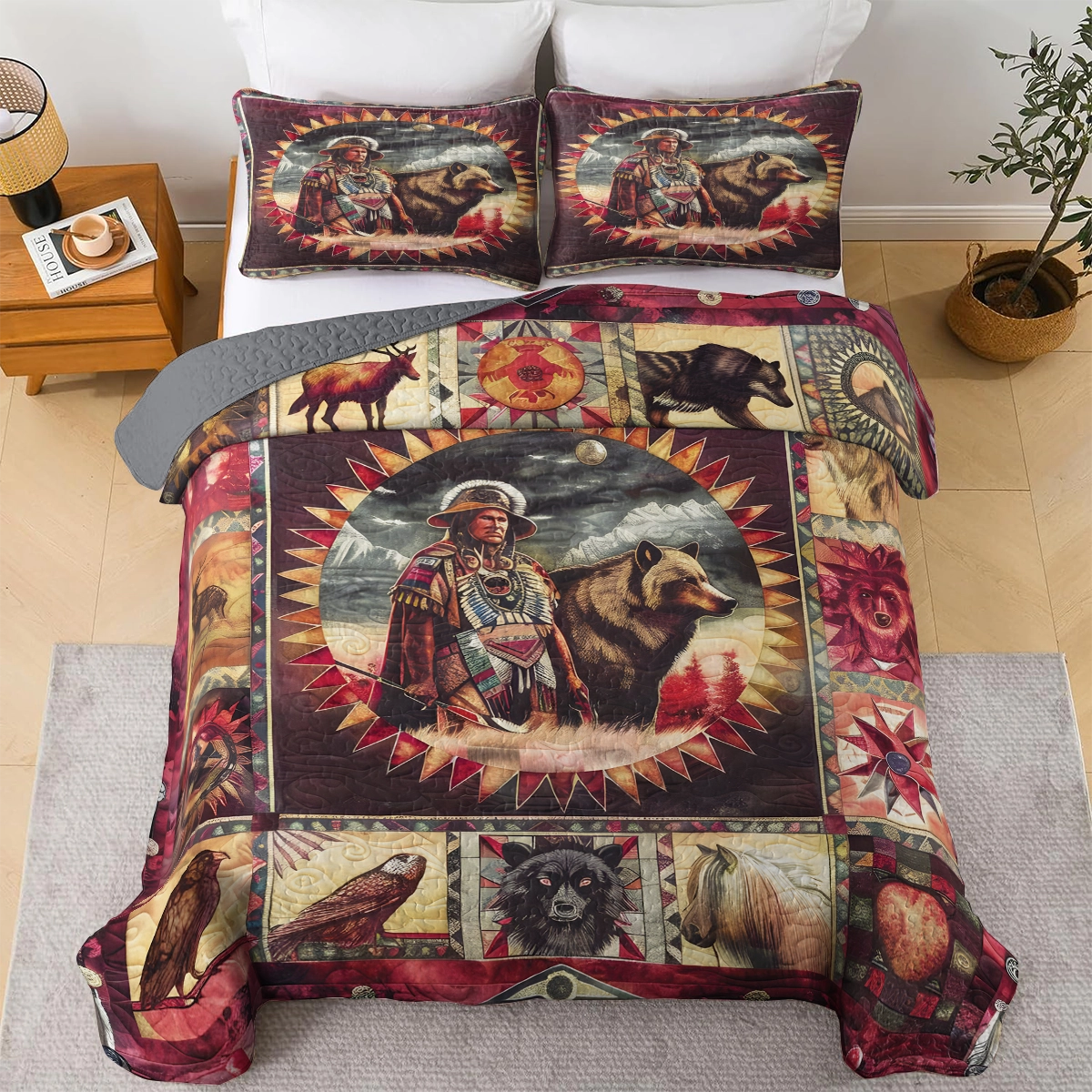 Shineful All Season Quilt 3-Piece Set - Native American Spirit