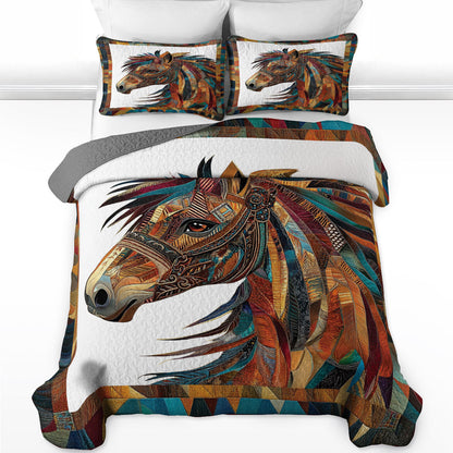 Shineful All Season Quilt 3-Piece Set Spirit Painted Horse