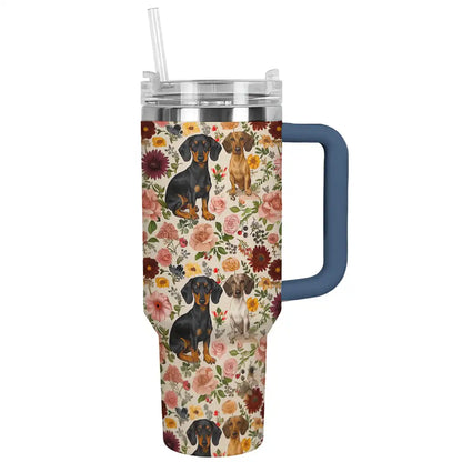 Shineful Tumbler Floral Dachshunds Ver5