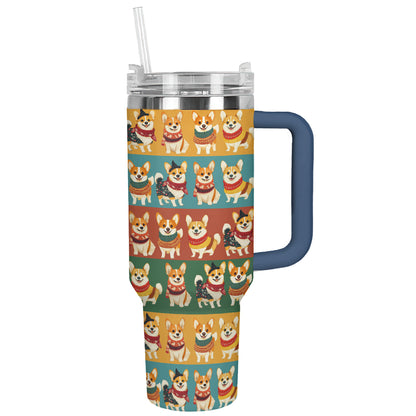 Shineful Tumbler Royal Corgis Christmas