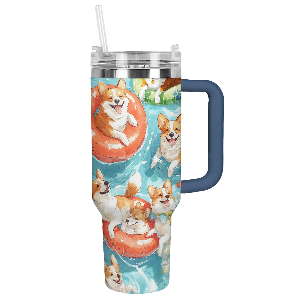 Shineful Tumbler Adorable Corgi Float