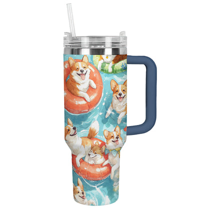 Shineful Tumbler Adorable Corgi Float