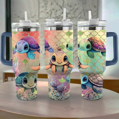 Shineful Tumbler Sparkling Sea Turtles