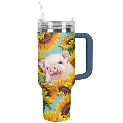 Shineful Tumbler Pig In Sunflowers