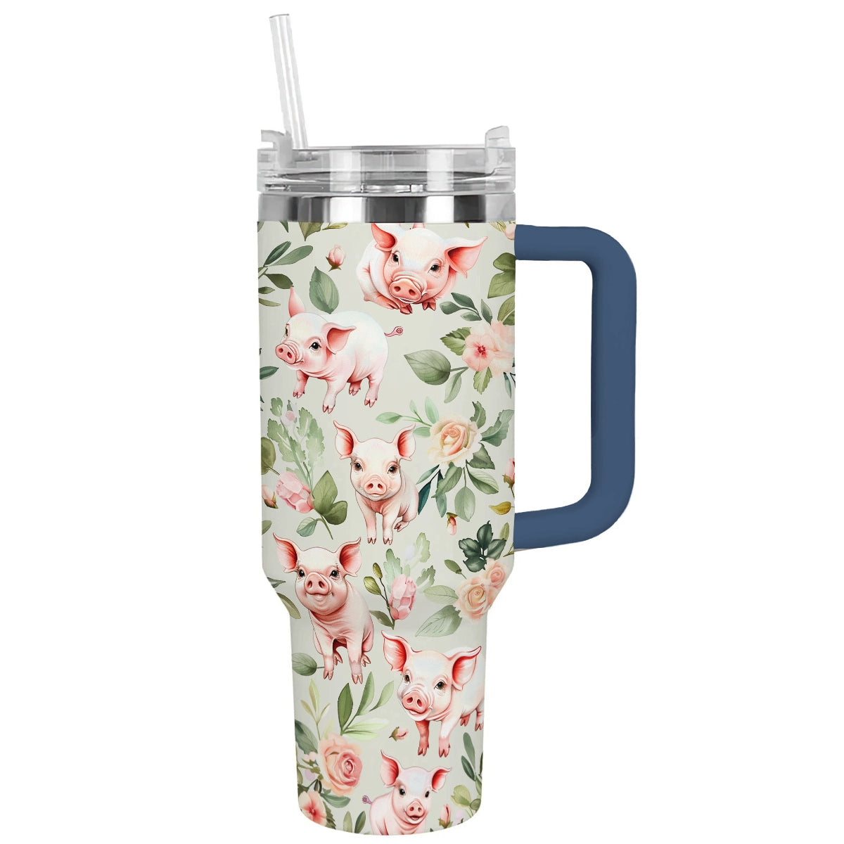Shineful Tumbler Piglet Green Roses