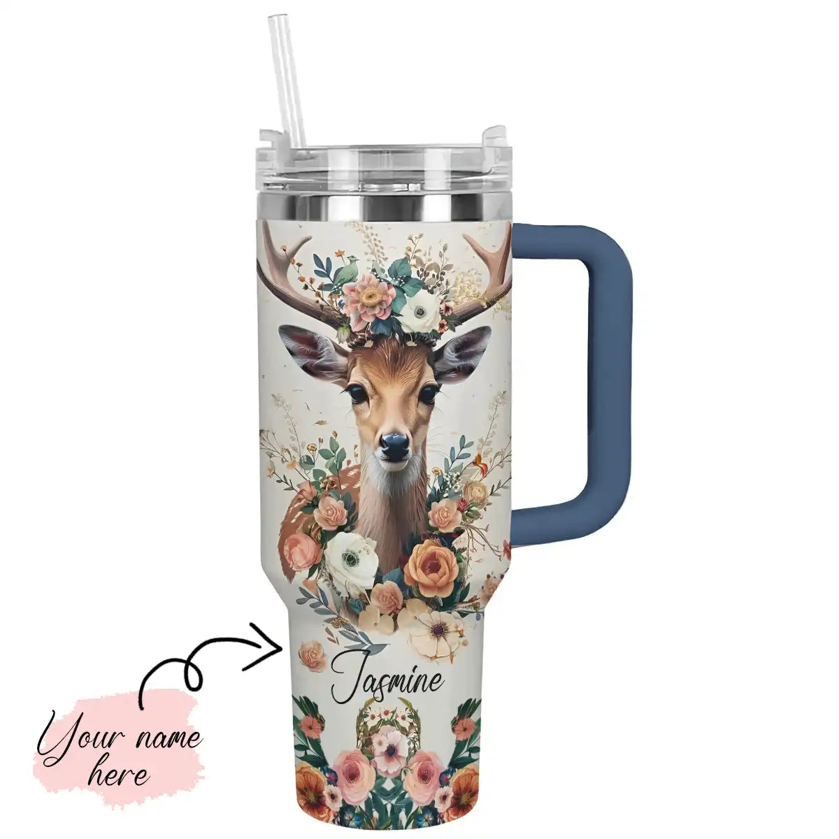 Shineful Tumbler Floral Deer