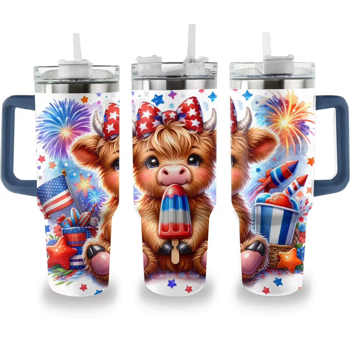 Shineful Tumbler Fourth of July Cow