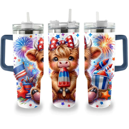 Shineful Tumbler Fourth of July Cow