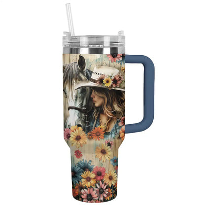 Shineful Tumbler Cowgirl With Horse Ver2