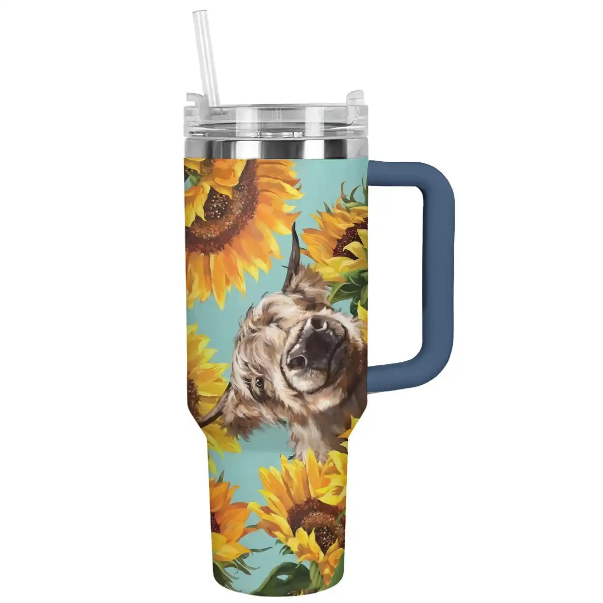 Shineful Tumbler Cow In Sunflowers
