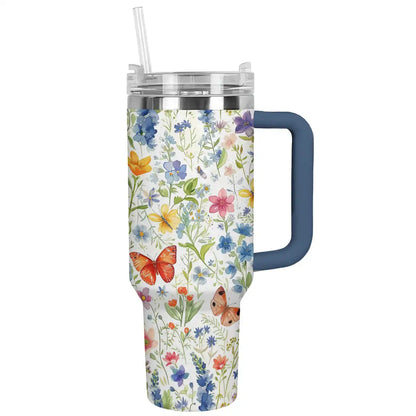 Shineful Tumbler Floral Butterflies