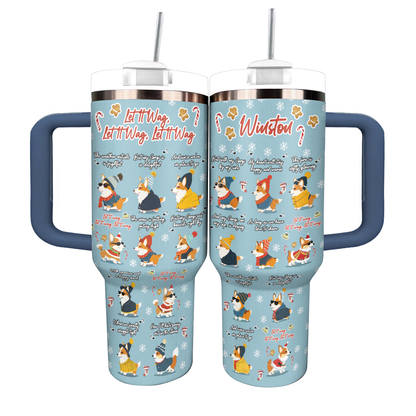 Shineful Personalized Tumbler Let It Wag Corgi Love
