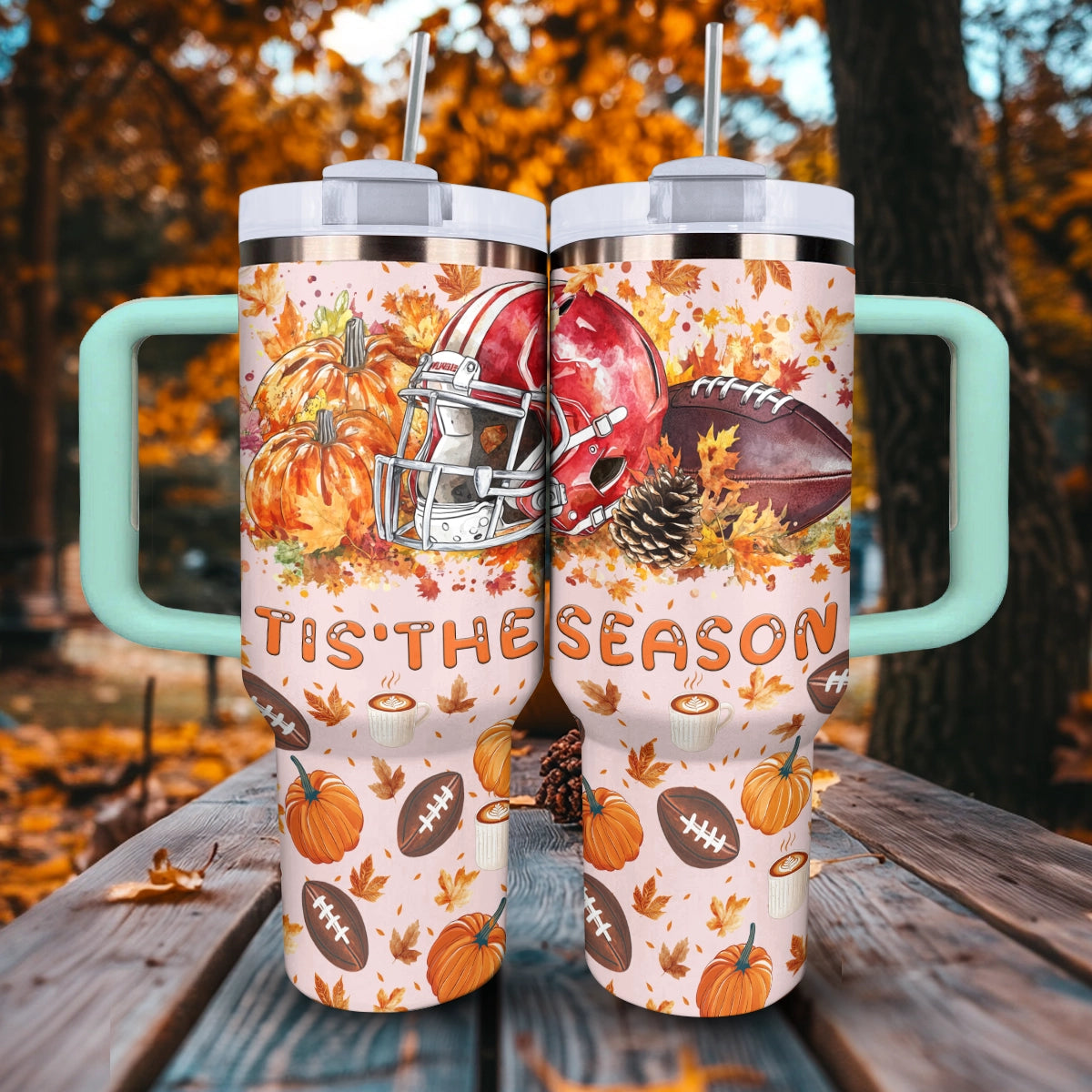 Shineful Tumbler Football Harvest Huddle