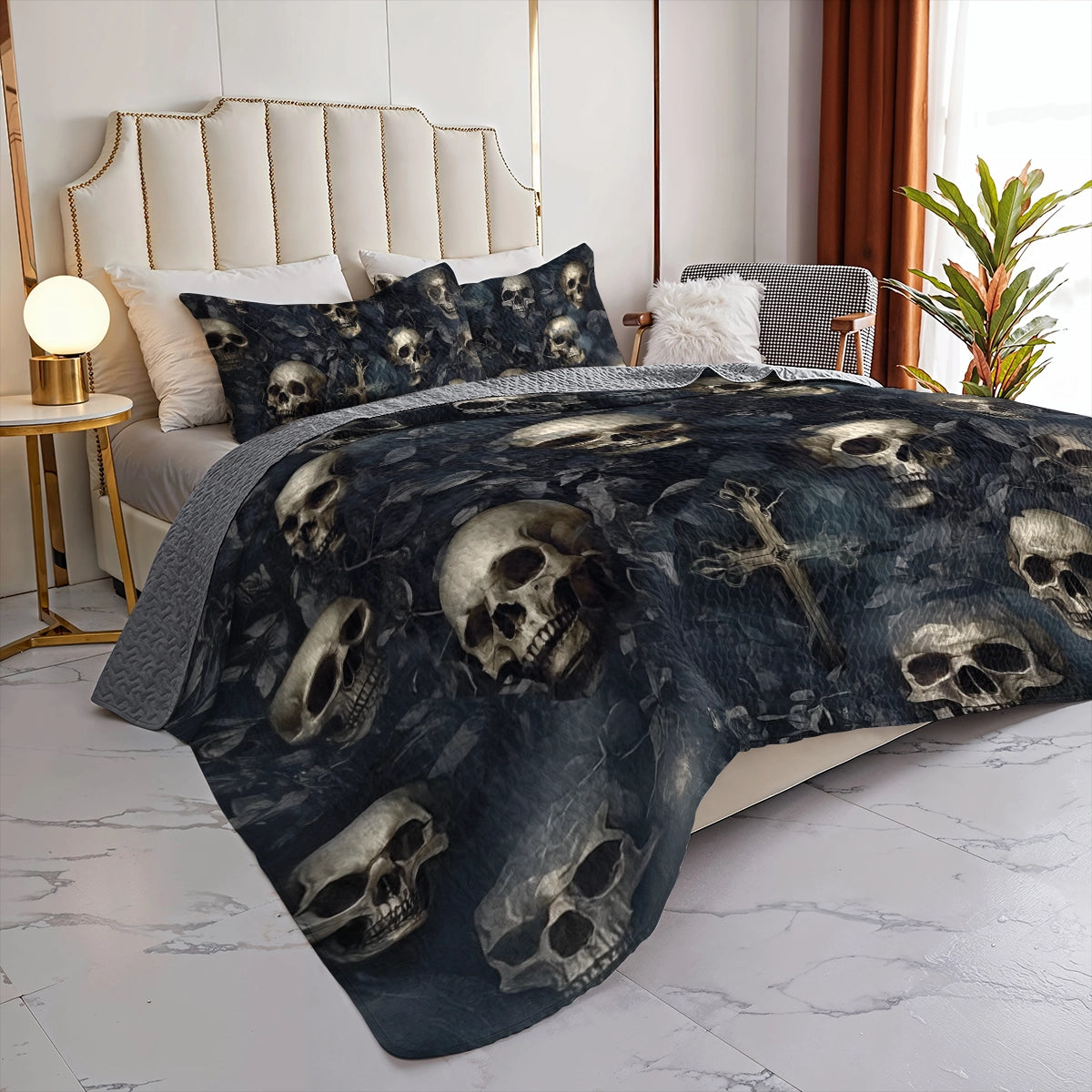 Shineful All Season Quilt 3-Piece Set - Shadowed Skull Haven