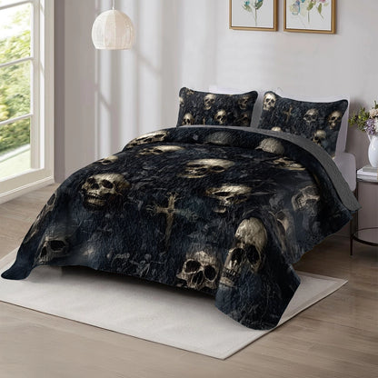 Shineful All Season Quilt 3-Piece Set - Shadowed Skull Haven