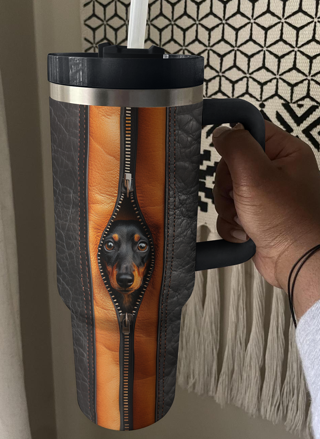 Shineful Tumbler 3D Zipping Dachshund