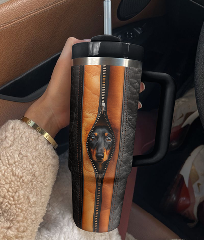 Shineful Tumbler 3D Zipping Dachshund
