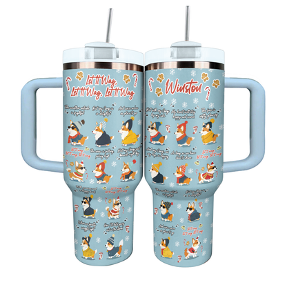 Shineful Personalized Tumbler Let It Wag Corgi Love
