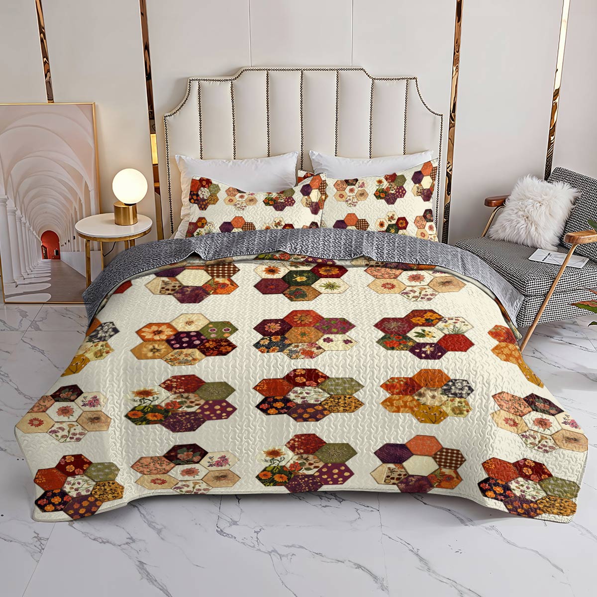 Shineful All Season Quilt 3-Piece Set Cozy Flowers