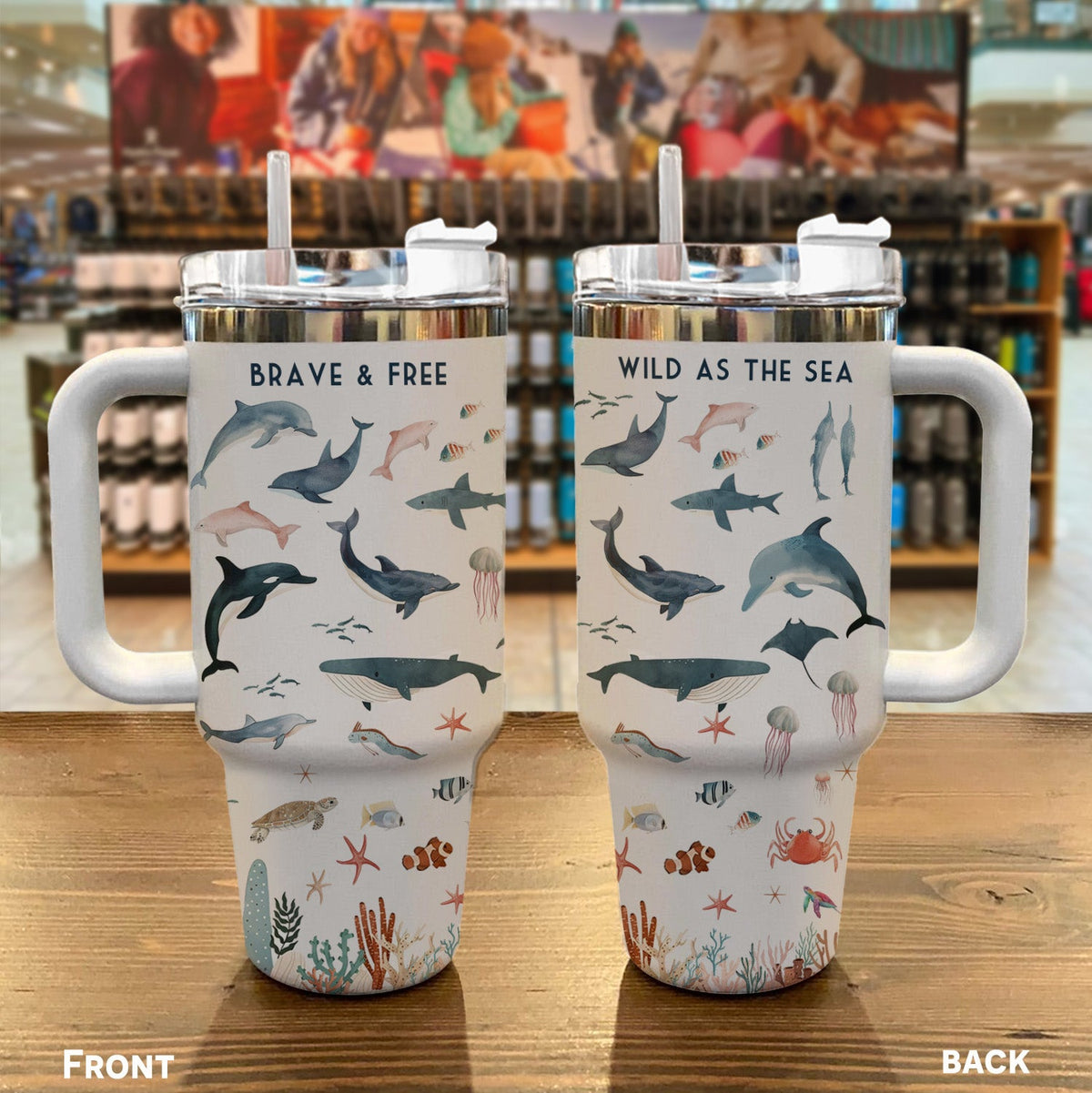 Ocean 40 Oz Shineful™ Tumbler Brave And Free Mn8 White 40Oz