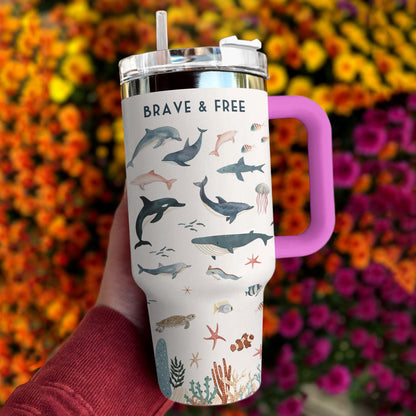 Ocean 40 Oz Shineful™ Tumbler Brave And Free Mn8 40Oz