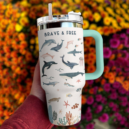 Ocean 40 Oz Shineful™ Tumbler Brave And Free Mn8 40Oz
