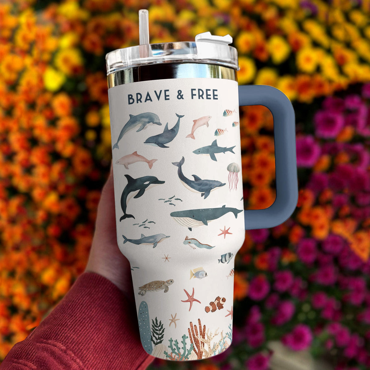 Ocean 40 Oz Shineful™ Tumbler Brave And Free Mn8 40Oz