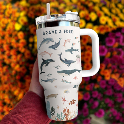 Ocean 40 Oz Shineful™ Tumbler Brave And Free Mn8 40Oz